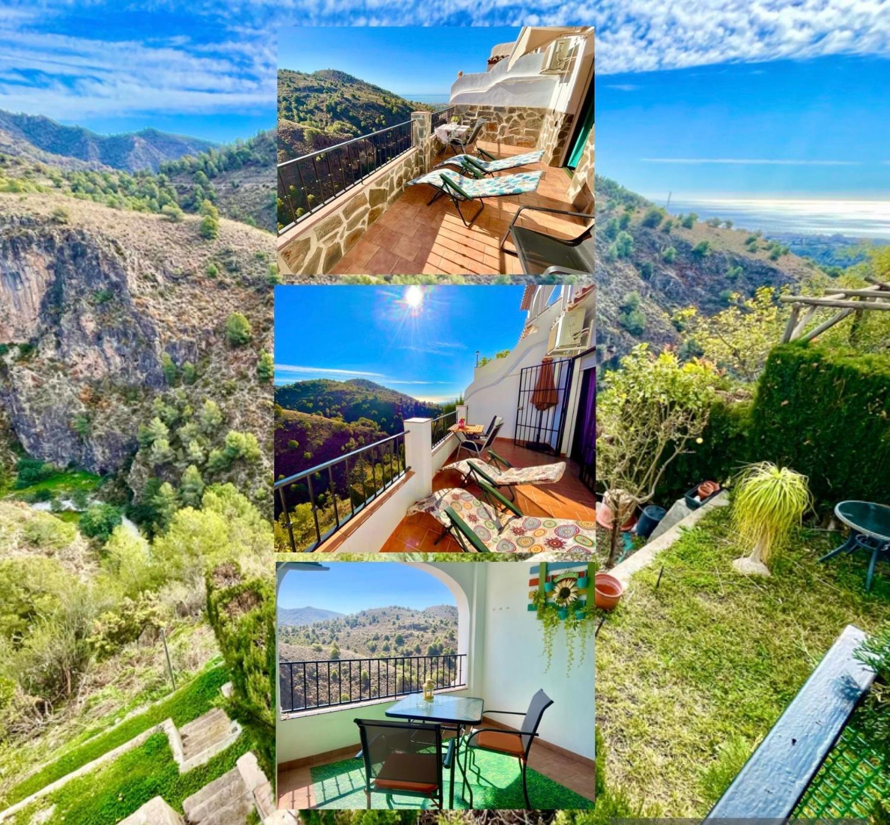 Apartamentos Axarquia , Frigiliana, Terraza Privada Con Vistas A La Montana Rio Y Al Mar Buitenkant foto